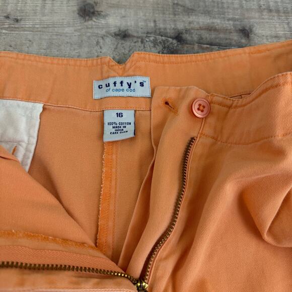 Cuffys Cape Cod MA Women's 16 Shorts Peach 8" Inseam 100% Cotton Summer READ - Picture 3 of 9